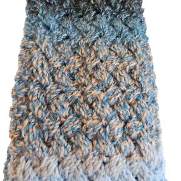 Handmade Crochet Knit Neutral Tone Fall Harvest Winter 100" Long Infinity Scarf - Picture 6 of 11